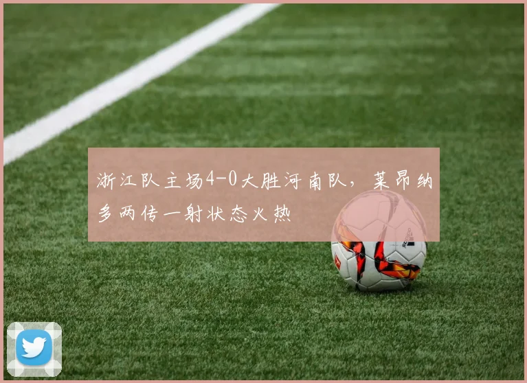 浙江队主场4-0大胜河南队,莱昂纳多两传一射状态火热